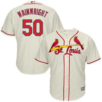 Adam Wainwright St. Louis Cardinals Majestic Cool Base Player Jersey - Tan