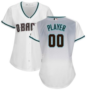 Arizona Diamondbacks Majestic Women's Alternate Cool Base Custom Jersey – White/Aqua