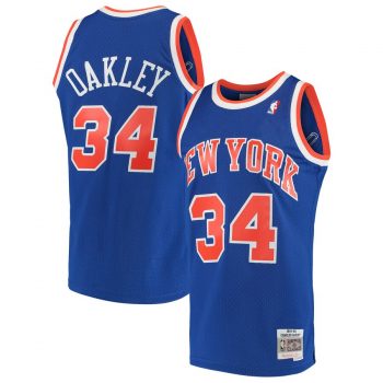 Charles Oakley New York Knicks Mitchell & Ness 1991-92 Hardwood Classics Swingman Jersey – Blue