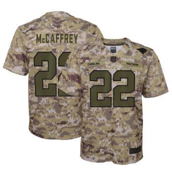 Christian McCaffrey Carolina Panthers Nike Youth Salute to Service Game Jersey - Camo