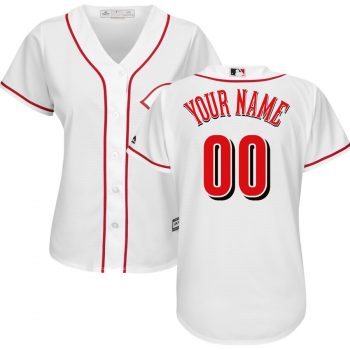 Cincinnati Reds Majestic Women's Home Cool Base Custom Jersey - White