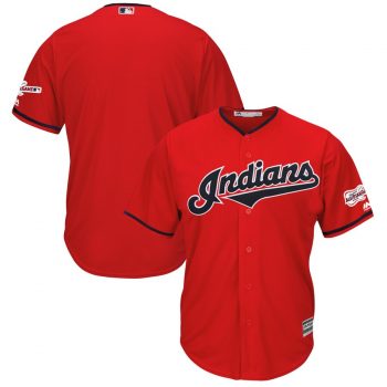 Cleveland Indians Majestic Alternate 2019 All-Star Game Patch Cool Base Team Jersey – Scarlet