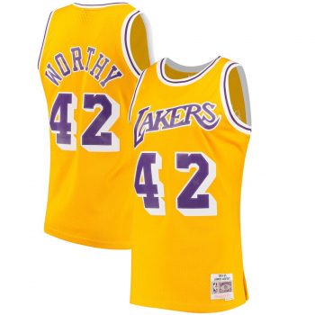 James Worthy Los Angeles Lakers Mitchell & Ness Hardwood Classics Swingman Jersey - Gold