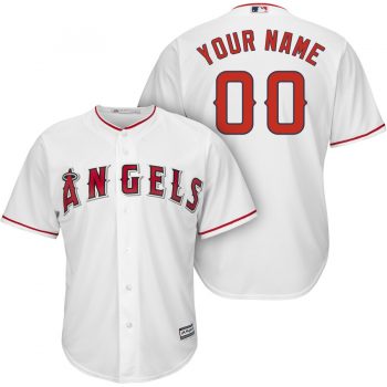 Los Angeles Angels Majestic Cool Base Custom Jersey - White