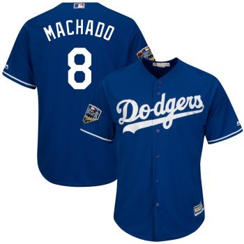 Manny Machado Los Angeles Dodgers Majestic 2018 World Series Cool Base Player Jersey – Royal