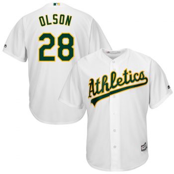 Matt Olson Oakland Athletics Majestic Home Official Cool Base Player Jersey - White