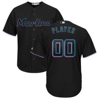 Miami Marlins Majestic Alternate 2019 Cool Base Custom Jersey – Black