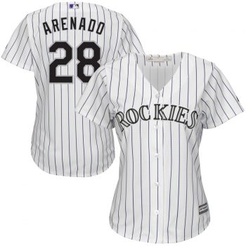 Nolan Arenado Colorado Rockies Majestic Women's Home Cool Base Player Replica Jersey - White/Purple