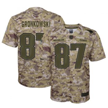 Rob Gronkowski New England Patriots Nike Youth Salute to Service Game Jersey - Camo