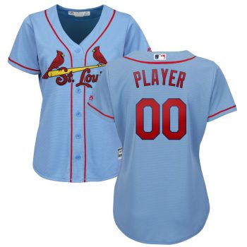 St. Louis Cardinals Majestic Women's Alternate Cool Base Custom Jersey – Light Blue