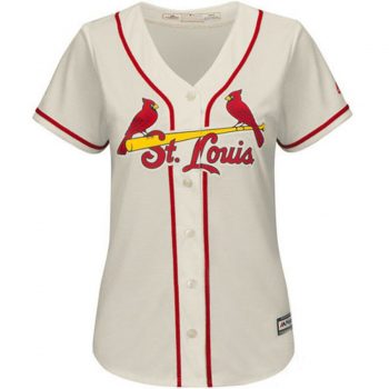 St. Louis Cardinals Majestic Women's Cool Base Jersey - Cream