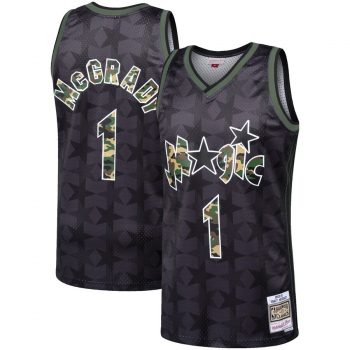 Tracy McGrady Orlando Magic Mitchell & Ness Straight Fire Camo Swingman Jersey – Black