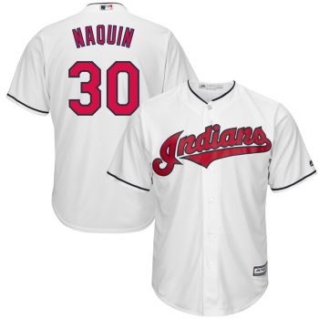 Tyler Naquin Cleveland Indians Majestic Home Cool Base Jersey - White