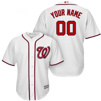 Washington Nationals Majestic Cool Base Custom Jersey - White