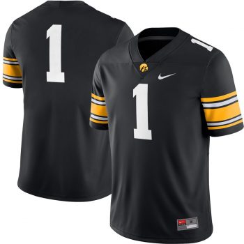 #1 Iowa Hawkeyes Nike Game Jersey – Black