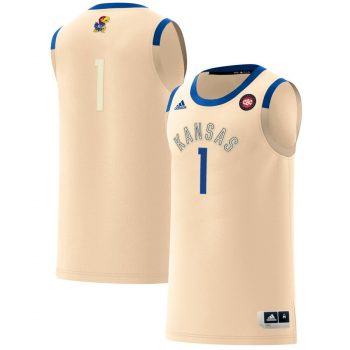 #1 Kansas Jayhawks adidas Harlem Renaissance Swingman Jersey – Cream