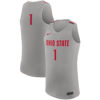 #1 Ohio State Buckeyes Nike College Basketball Replica Jersey – Gray