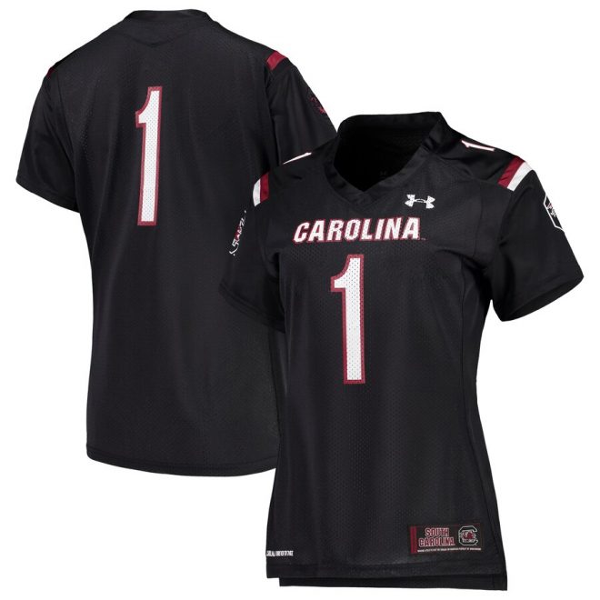 #1 South Carolina Gamecocks Under Armour Women's Finished Replica Jersey – Black