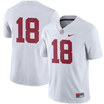 #18 Alabama Crimson Tide Nike Football Game Jersey – White