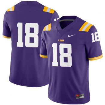 #18 LSU Tigers Nike Football Game Jersey – Purple