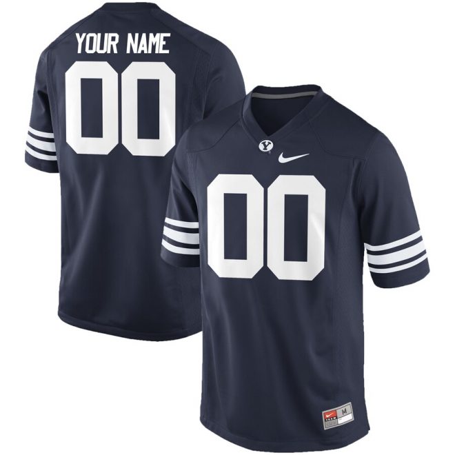 BYU Cougars Nike Custom Replica Football Jersey - Navy