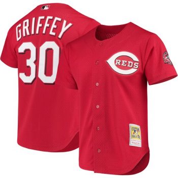 Ken Griffey Jr. Cincinnati Reds Mitchell & Ness Fashion Cooperstown Collection Mesh Batting Practice Jersey - Red