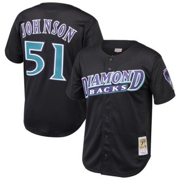 Randy Johnson Arizona Diamondbacks Mitchell & Ness Youth Cooperstown Collection Mesh Batting Practice Jersey – Black