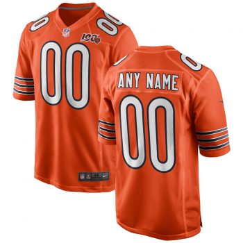 Chicago Bears Nike 2019 100th Season Custom Game Jersey – Orange