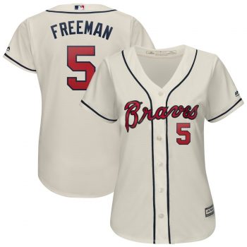 Freddie Freeman Atlanta Braves Majestic Women's Alternate Cool Base Player Jersey – Cream