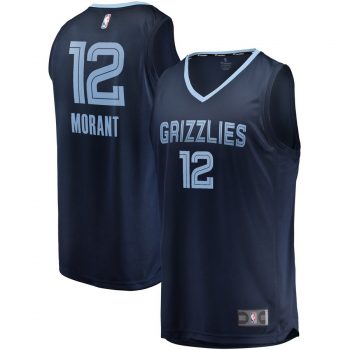 Ja Morant Memphis Grizzlies Fanatics Branded 2019 NBA Draft First Round Pick Fast Break Replica Jersey Navy - Icon Edition