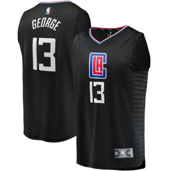 Paul George LA Clippers Fanatics Branded Fast Break Replica Jersey Black – Statement Edition