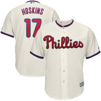 Rhys Hoskins Philadelphia Phillies Majestic Alternate Official Cool Base Player Jersey – Cream