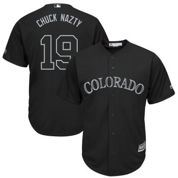 Charlie Blackmon "Chuck Nazty" Colorado Rockies Majestic 2019 Players' Weekend Replica Player Jersey – Black