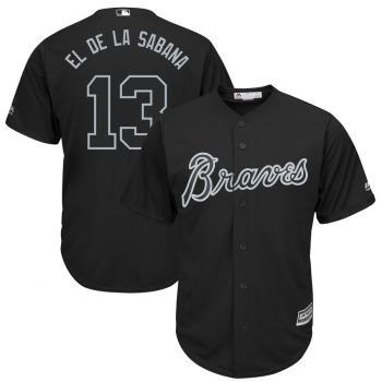 Ronald Acuna Jr. "El de la Sabana" Atlanta Braves Majestic 2019 Players' Weekend Replica Player Jersey – Black