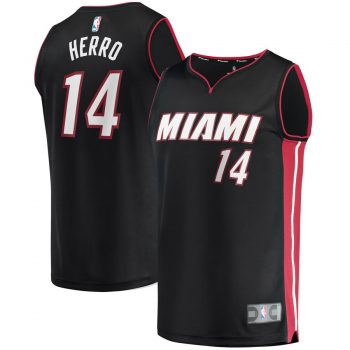 Tyler Herro Miami Heat Fanatics Branded Fast Break Replica Jersey Black – Icon Edition